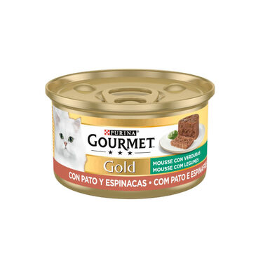 Gourmet Gold Mousse de Pato con Espinacas lata para gatos